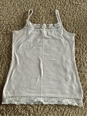 Maurices White Lace-Trim Camisole Tank